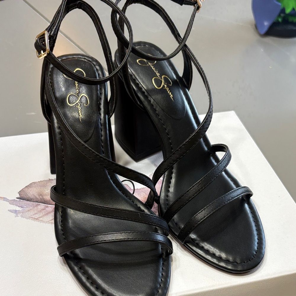 Jessica Simpson Black Strappy Heels